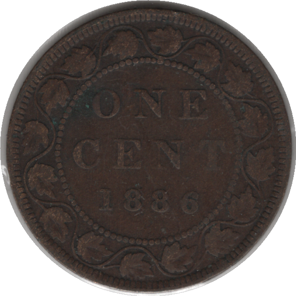 1886 Canada 1 Cent Coin Obv 1a (KM#7, Schön#5)