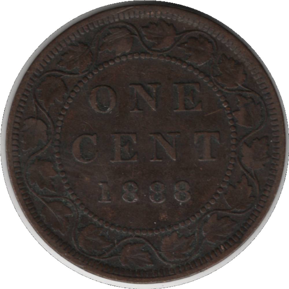 1888 Canada 1 Cent Coin RP Middle 8 (KM#7, Schön#5)